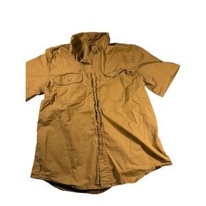 Brahma button down brown shirt Ships fast from a smoke-free home.